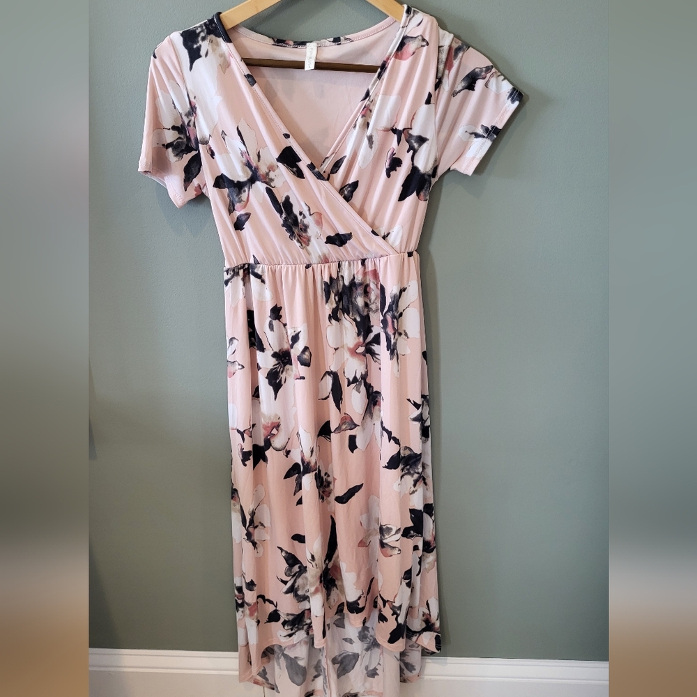EUC PinkBlush Maternity/Nursing Dress: Blush Pink - Small